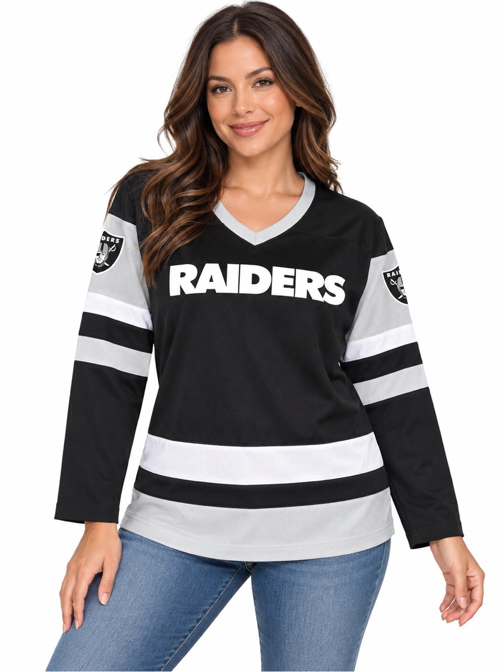 NWT NFL Team Apparel Las Vegas Raiders Women’s Jersey Top Black M 10/12